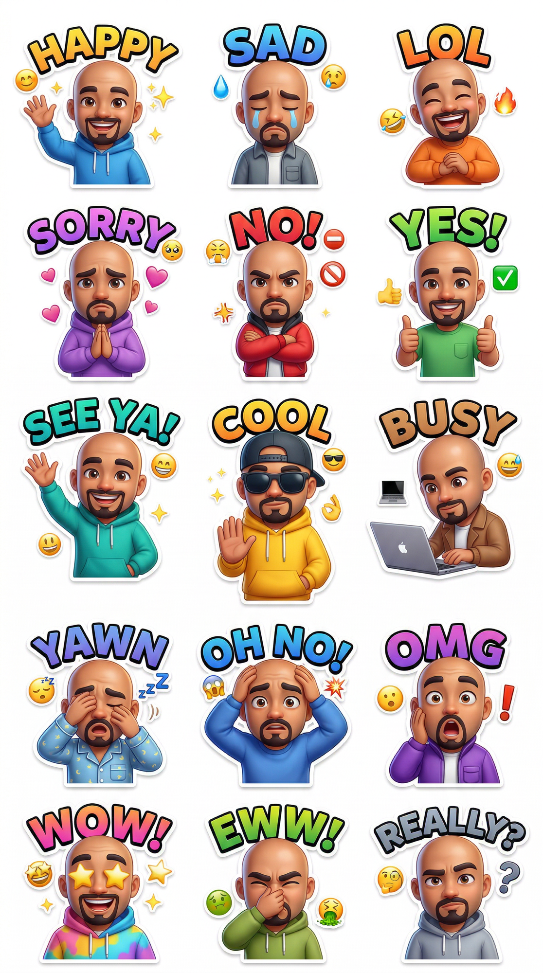 برومت prompt توليد استيكرات سوشيال ميديا احترافي