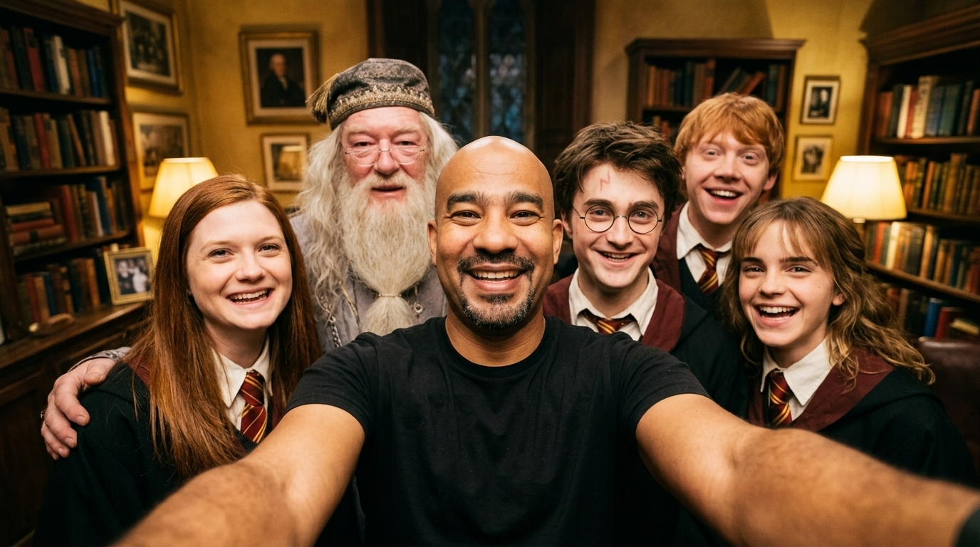 برومت prompt توليد صورة بالذكاء الاصطناعي  باستايل سنيمائي من فيلم هاري بوتر harry botter